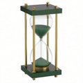 Clessidra Decorativa Verde in Vetro e Ottone