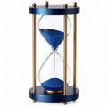 Clessidra Decorativa Vetro Ottone Sabbia Blu 60 Minuti