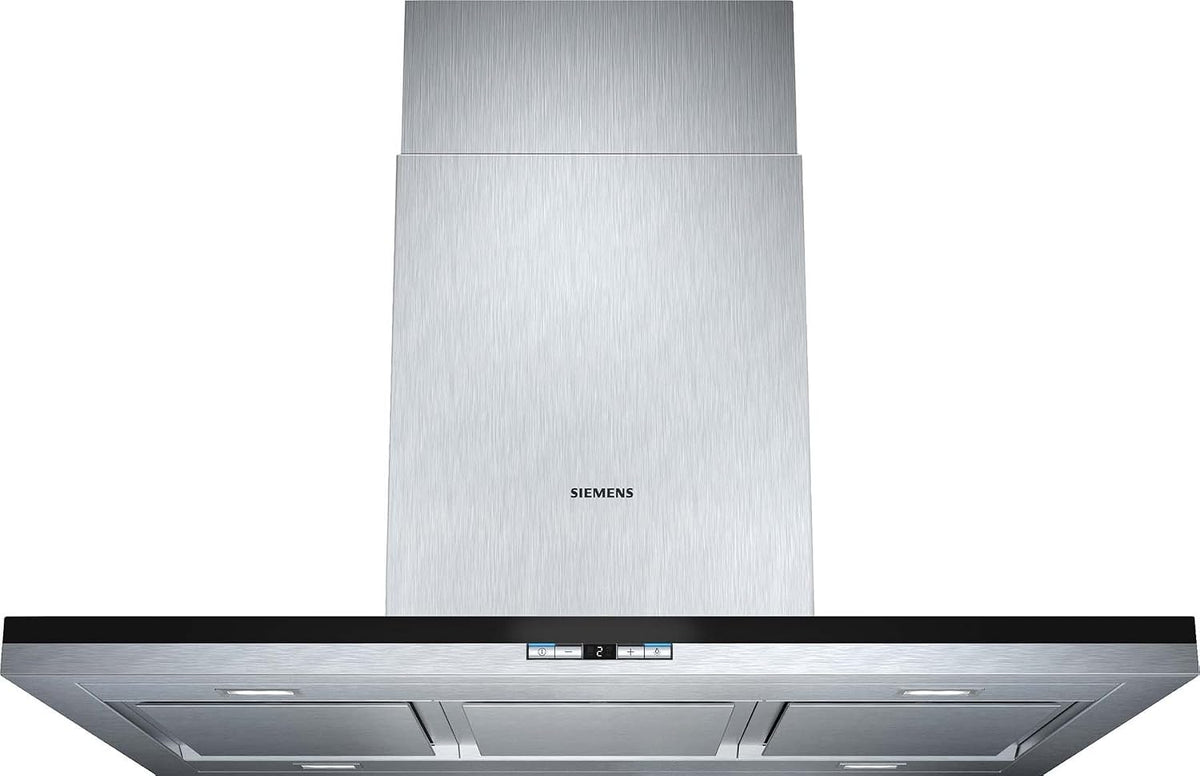 SIEMENS, Cappe a isola, LF91BC542, 47 dB, Argento, acciaio inox, illuminazione LED, spegnimento automatico