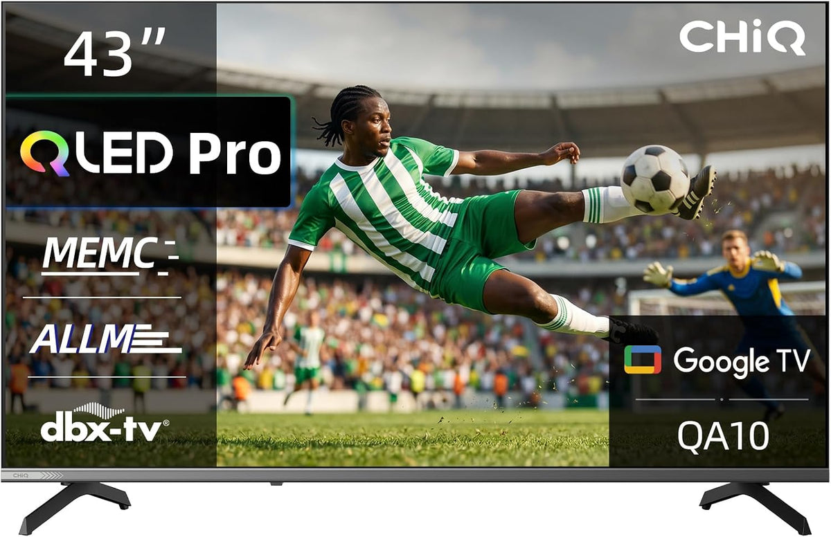 CHiQ, Smart TV, 43QA10, 43 Pollici, 109 cm, 71 mm, Nero, Bluetooth, Wi-Fi