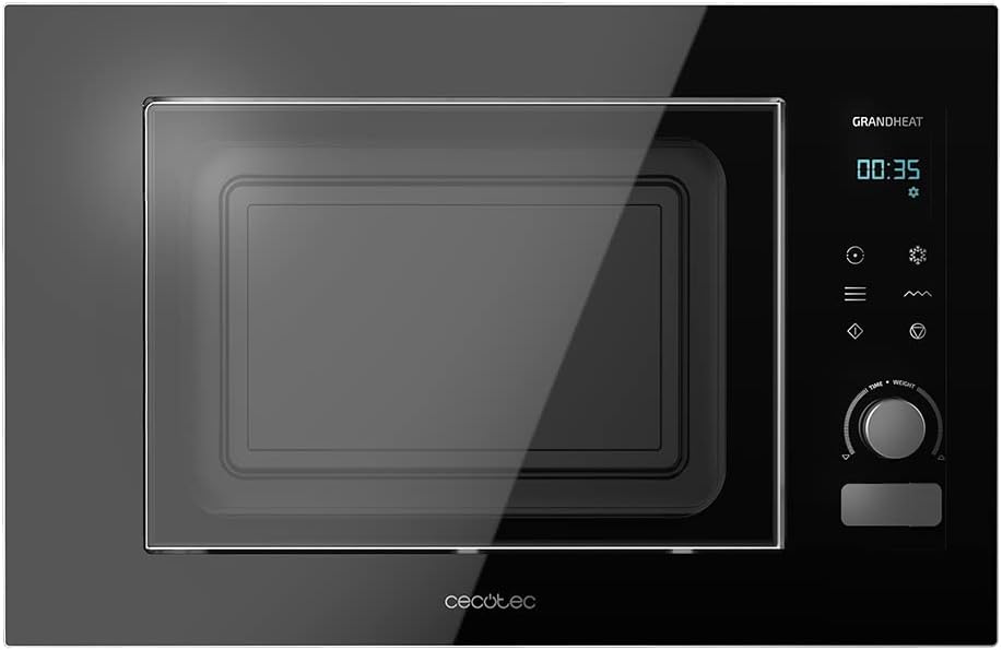 Cecotec, Forno a microonde, 1200 W, 21 Litri, Nero, acciaio inox, timer, funzione grill, 8 Funzioni