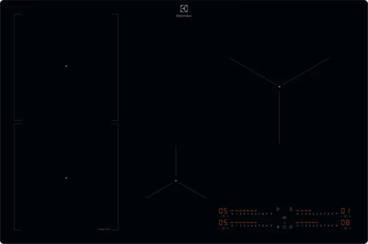 Electrolux, Piano cottura a induzione, KIS82453I, 80 cm, 77 x 51 cm, Nero, spegnimento automatico