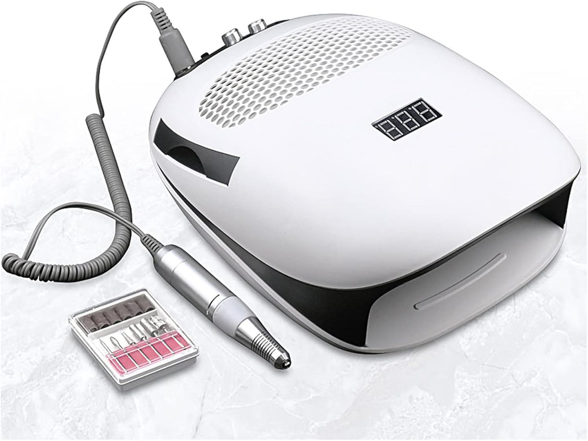 OJIJO, Asciugatrice, 35×30×11 cm, 30.000 giri/min, 240 V, Bianco, illuminazione LED, USB, 3 in 1