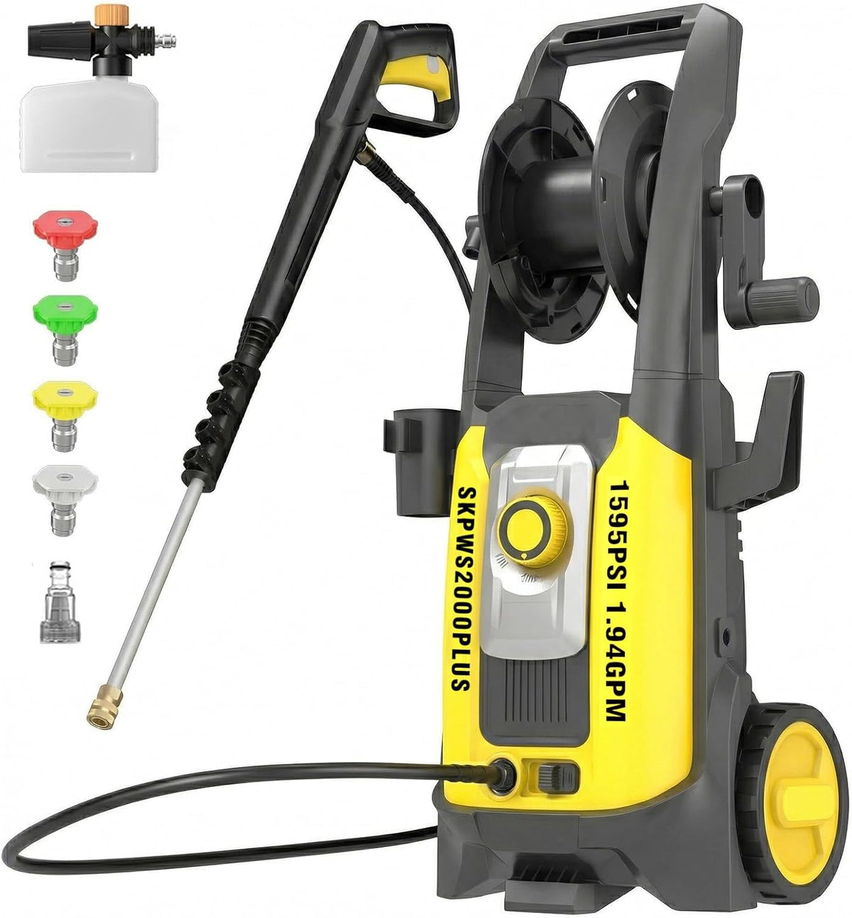 GOURIXIN, Lavatrice, 1600 w, 13 m, 100 bar, Bianco