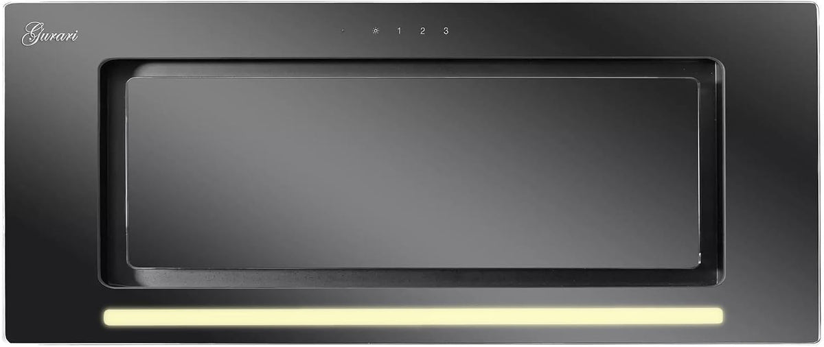 GURARI, Cappa aspirante, 70 cm, 700 mm, 295 mm, Nero, illuminazione LED, telecomando, timer