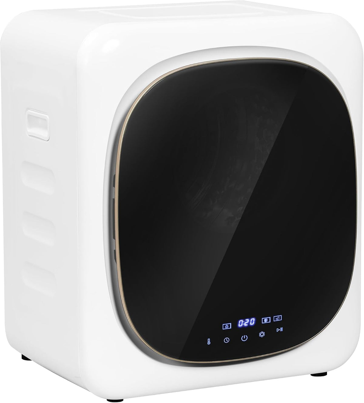 HOMCOM, Asciugatrice, 2.5 kg, 60°C, 240 V, Bianco, acciaio inox, struttura pieghevole, timer, spegnimento automatico