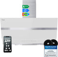 KKT KOLBE, Cappa aspirante, HERMES9005WM, 90 cm, 60 cm, Bianco/Argento, acciaio inox, illuminazione LED, Wi-Fi, spegnimento automatico