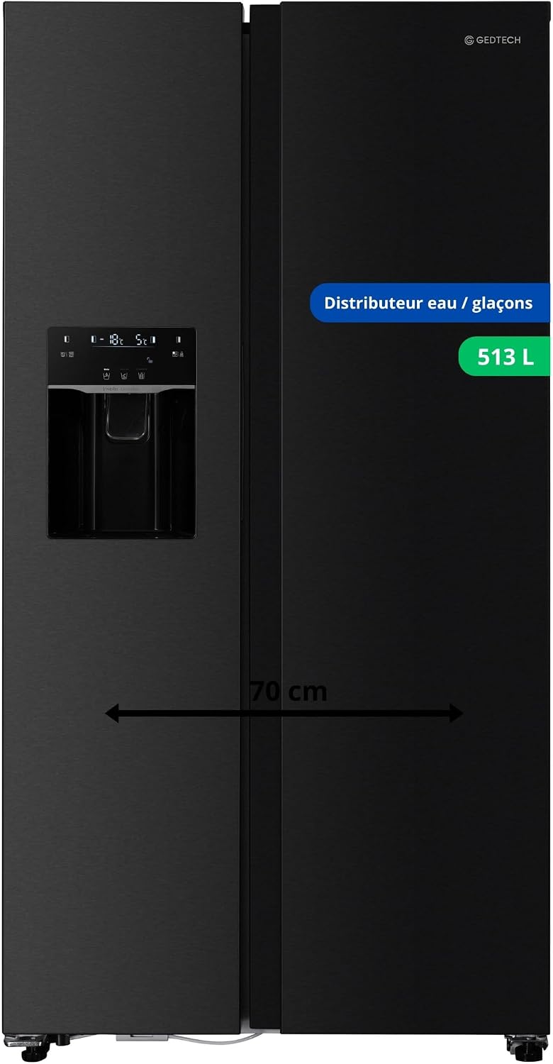 Frigorifero, GSBSA513DX, GEDTECH, 513 L, Argento, illuminazione LED