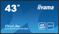 iiyama, Monitor, LH4341UHS-B2, 200x200 mm, 109,2 cm, 108 cm, Nero, illuminazione LED, USB