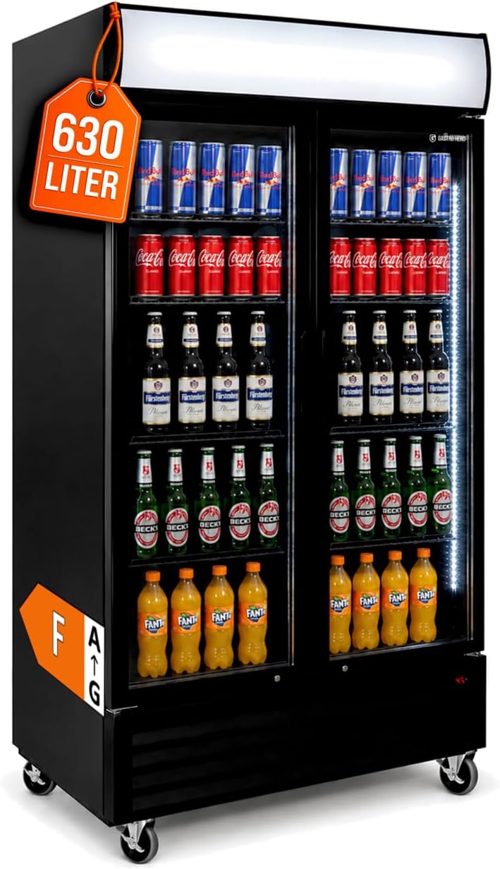 GastroHero, Frigorifero, 630 l, 925 x 695 x 1950 mm, 175 W, Nero