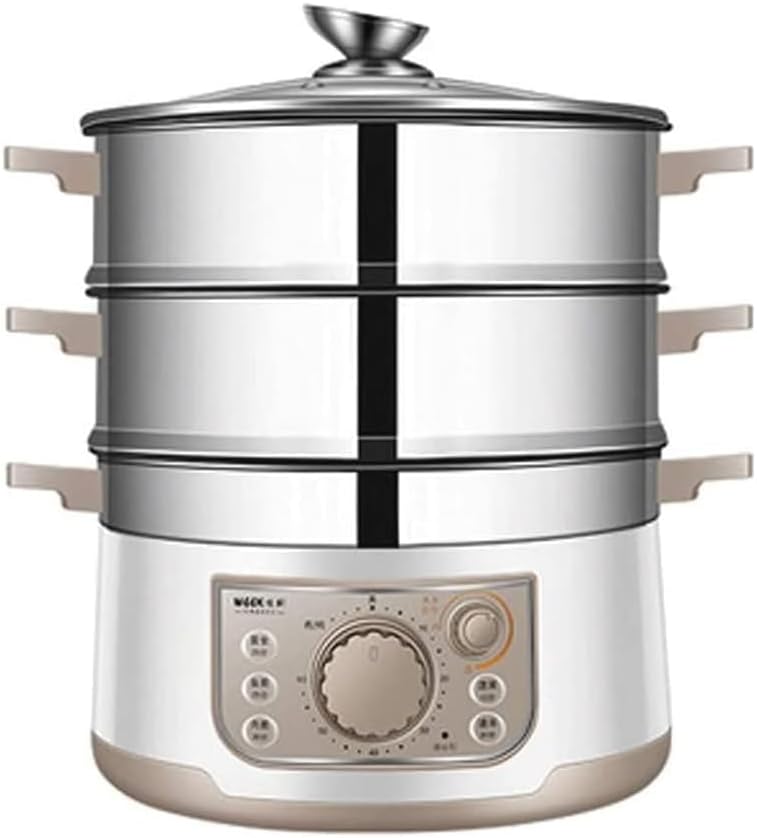 Vaporiere elettriche, 13 L, 1500 W, Argento, acciaio inox, timer, spegnimento automatico