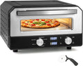 GIANTEX, Forno elettrico, 1700 W, 43 x 47 x 28 cm, 12 pollici, Nero/Argento, alluminio, illuminazione LED, timer