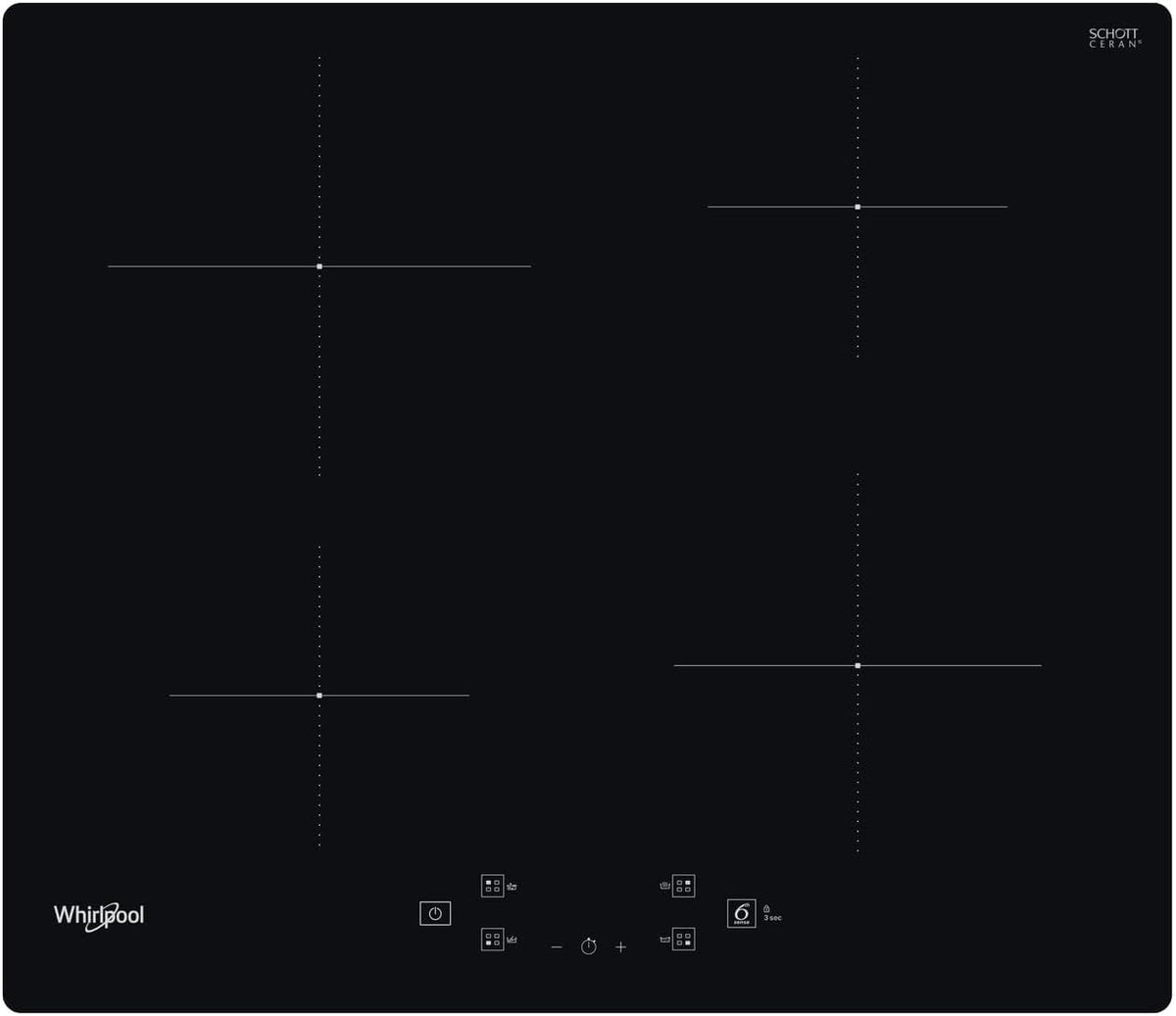 Whirlpool, Piano cottura a induzione, Q2160, 60 cm, Nero, timer