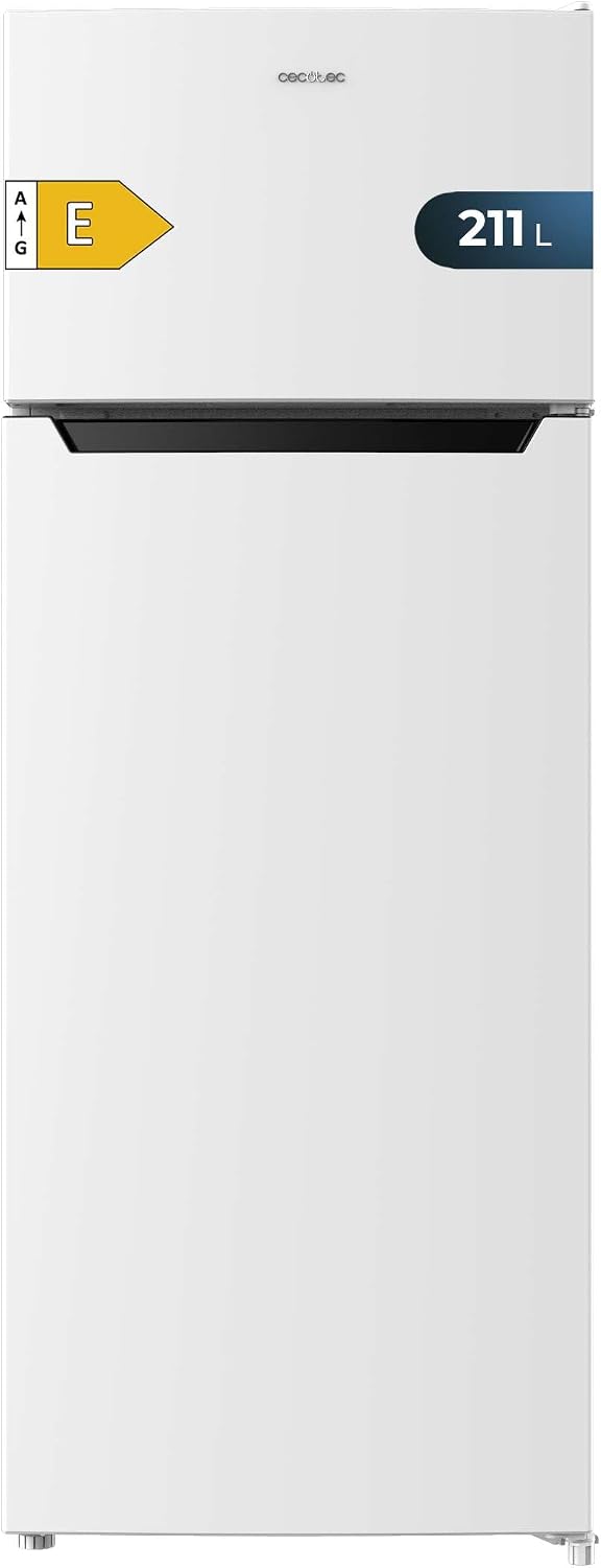 Cecotec, Frigorifero combinato, 143x54 cm, 211 L, 143 cm, Bianco, illuminazione LED