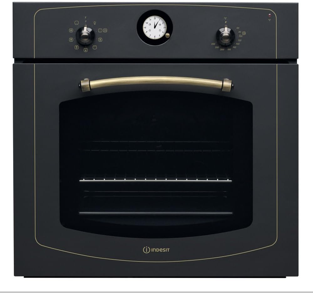 Forno da incasso, Indesit, 65 L, 90°C, 60 cm, Nero/Argento, autopulizia, funzione grill