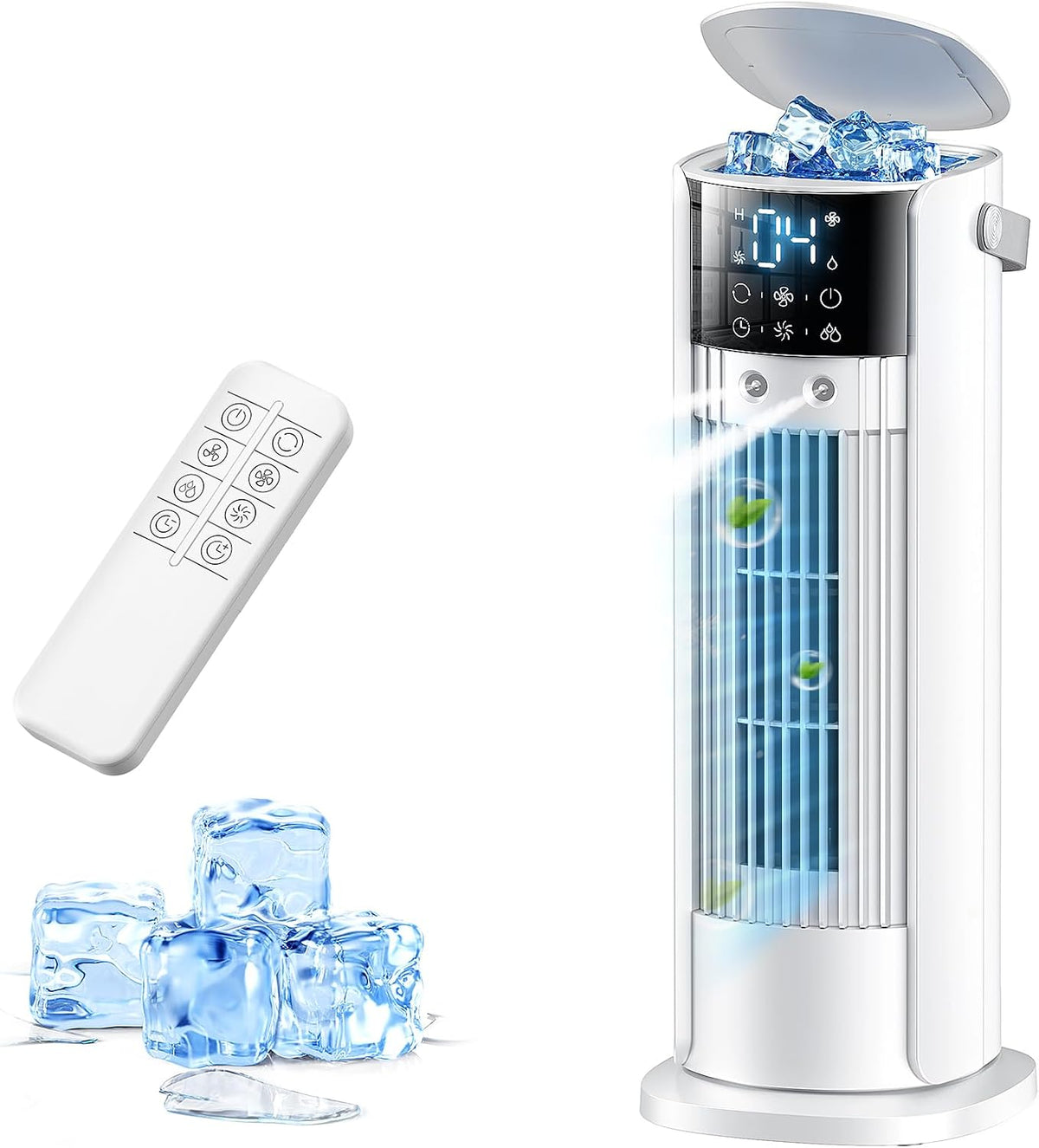 Terraspire, Condizionatore portatile, 900 ml, Bianco, illuminazione LED, telecomando, timer
