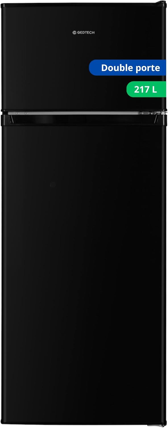 GEDTECH, Frigorifero, GE217DPBL, 217 L, Nero, acciaio inox, No Frost