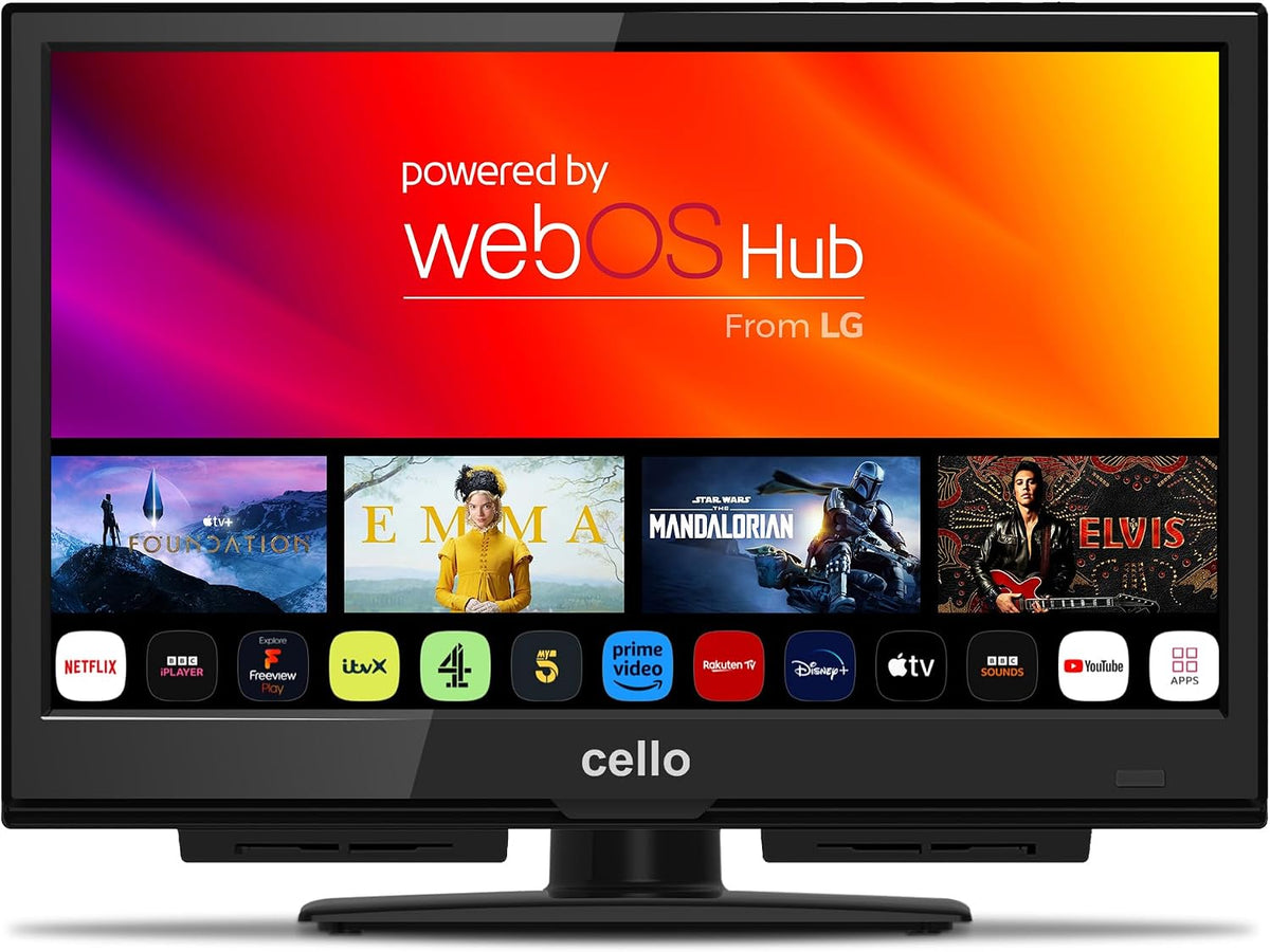 Cello, Smart TV, C1624WS, 230 V, 40 cm, Nero, illuminazione LED, USB, Bluetooth, Wi-Fi