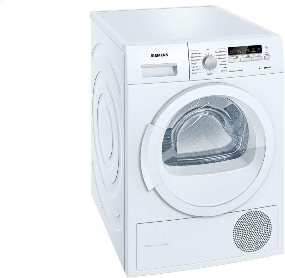 Asciugatrice a condensazione, WT46W261, SIEMENS, 8 kg, 84,2 x 59,8 x 59,9 cm, Nero, autopulizia, pompa di calore