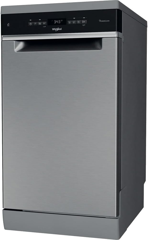 Whirlpool, Lavastoviglie, 45 cm, 1,3 m, 1,55 m, Argento, acciaio inox