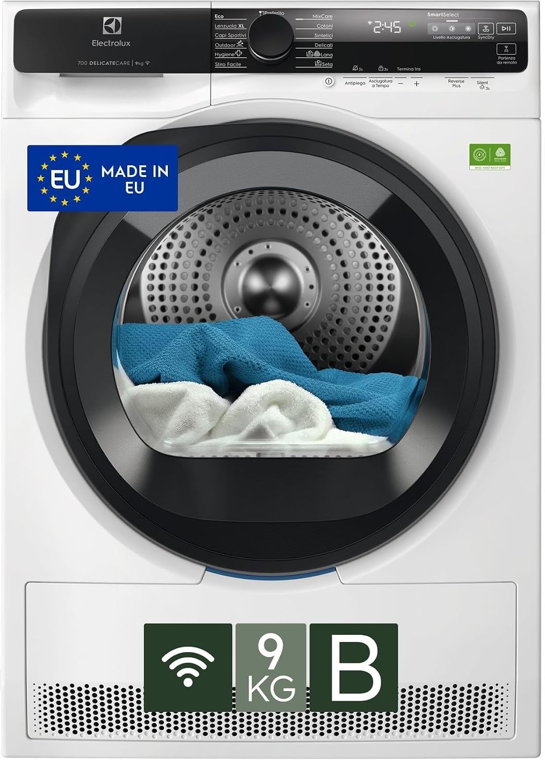 Electrolux, Asciugatrice, EW7H59B, 9 kg, 60°C, Bianco, pompa di calore