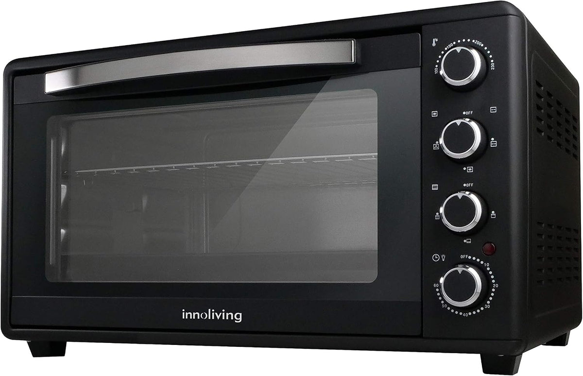 Innoliving, Forno elettrico, 60 Litri, 1600 W, Nero/Argento, timer, 4 Funzioni