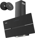 Cappa aspirante, IsEasy, 90 cm, 578 m³/h, 58 dB, Nero, illuminazione LED