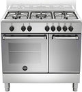 Bertazzoni La Germania, Piano cottura a gas, AMN9P5EXV, 90x60 cm, 69 l, 7 cm, Argento/Nero, acciaio inox, funzione grill