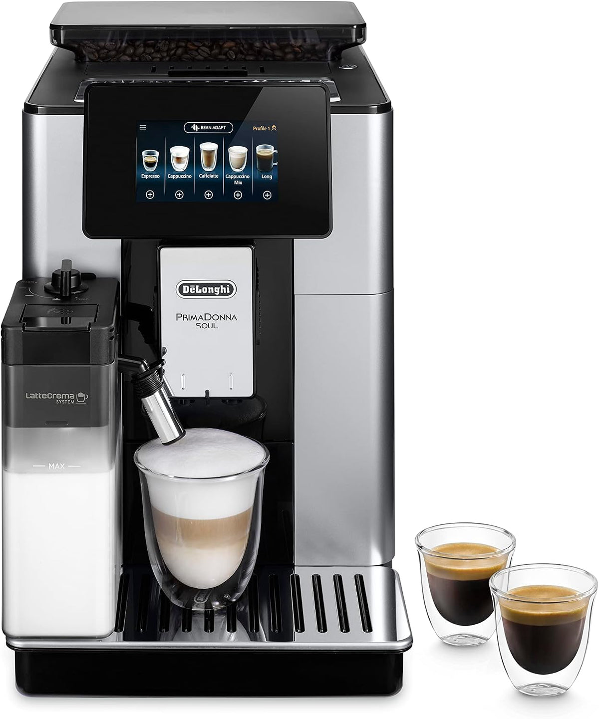 De'Longhi, Macchina da caffè, ECAM612.55.SB, Argento/Nero