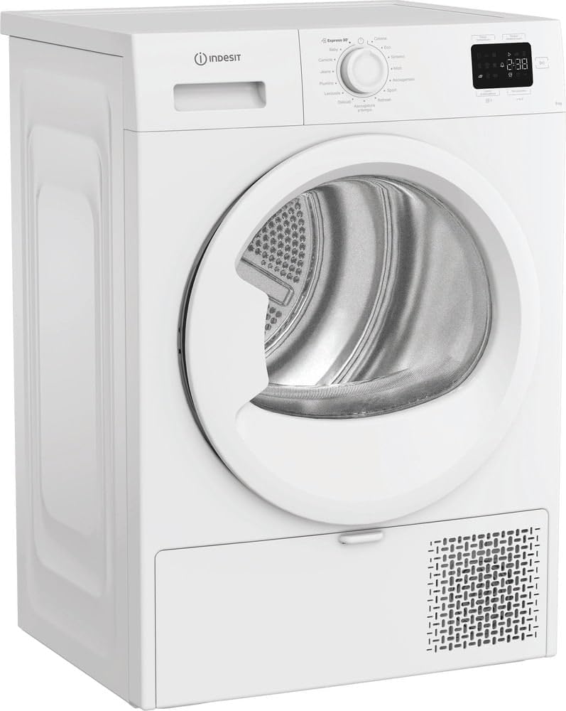Indesit, Asciugatrice, 83D, 8 Kg, 54,5 cm, Bianco, pompa di calore