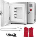 DDZJTPP, Forno elettrico, 1500 W, 15 x 15 x 20 cm, 800 °C, Nero/Argento, vano contenitore
