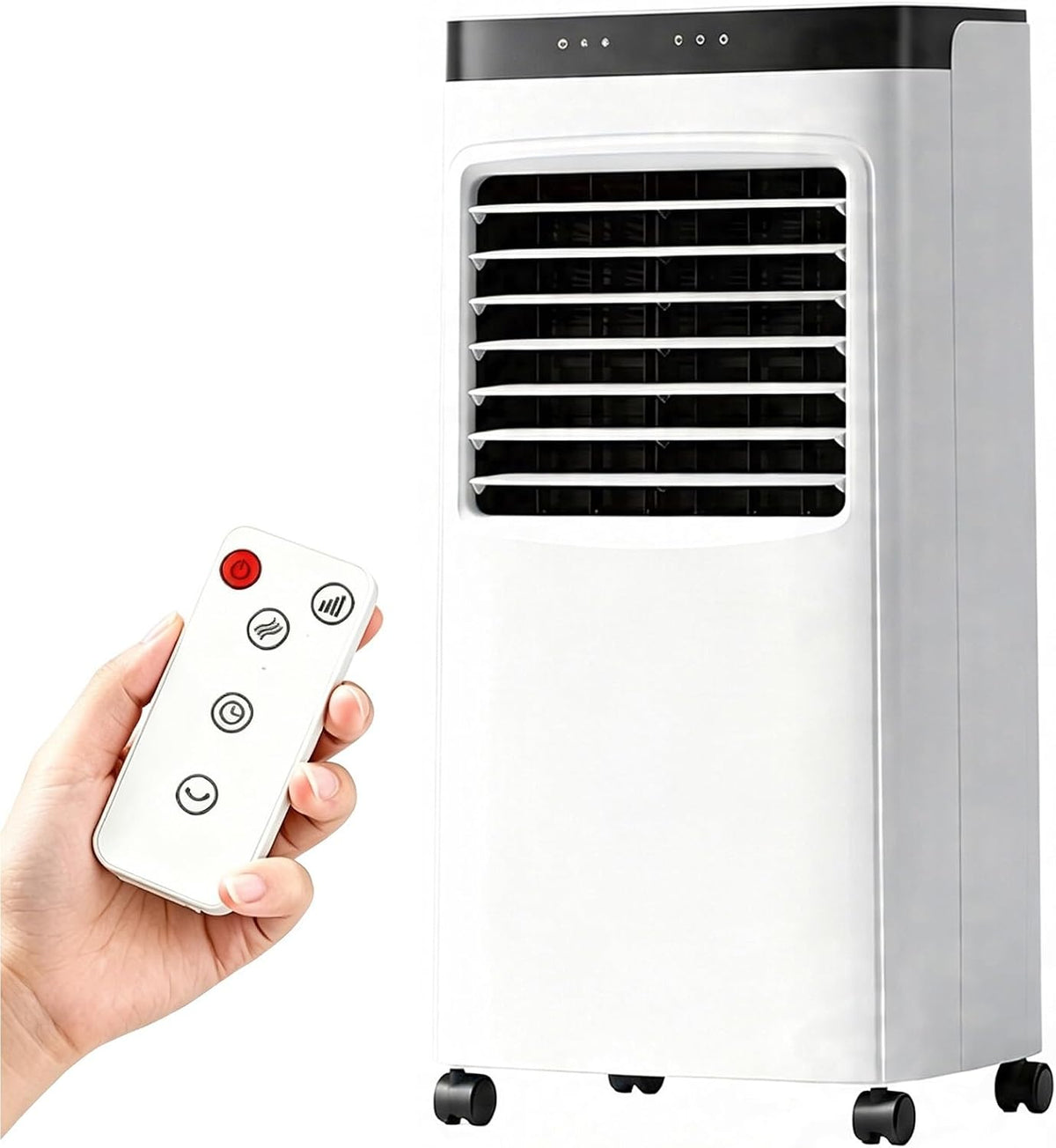 Raffrescatore evaporativo, YUE JJXN, 12 L, 76x39x33 cm, Nero, telecomando