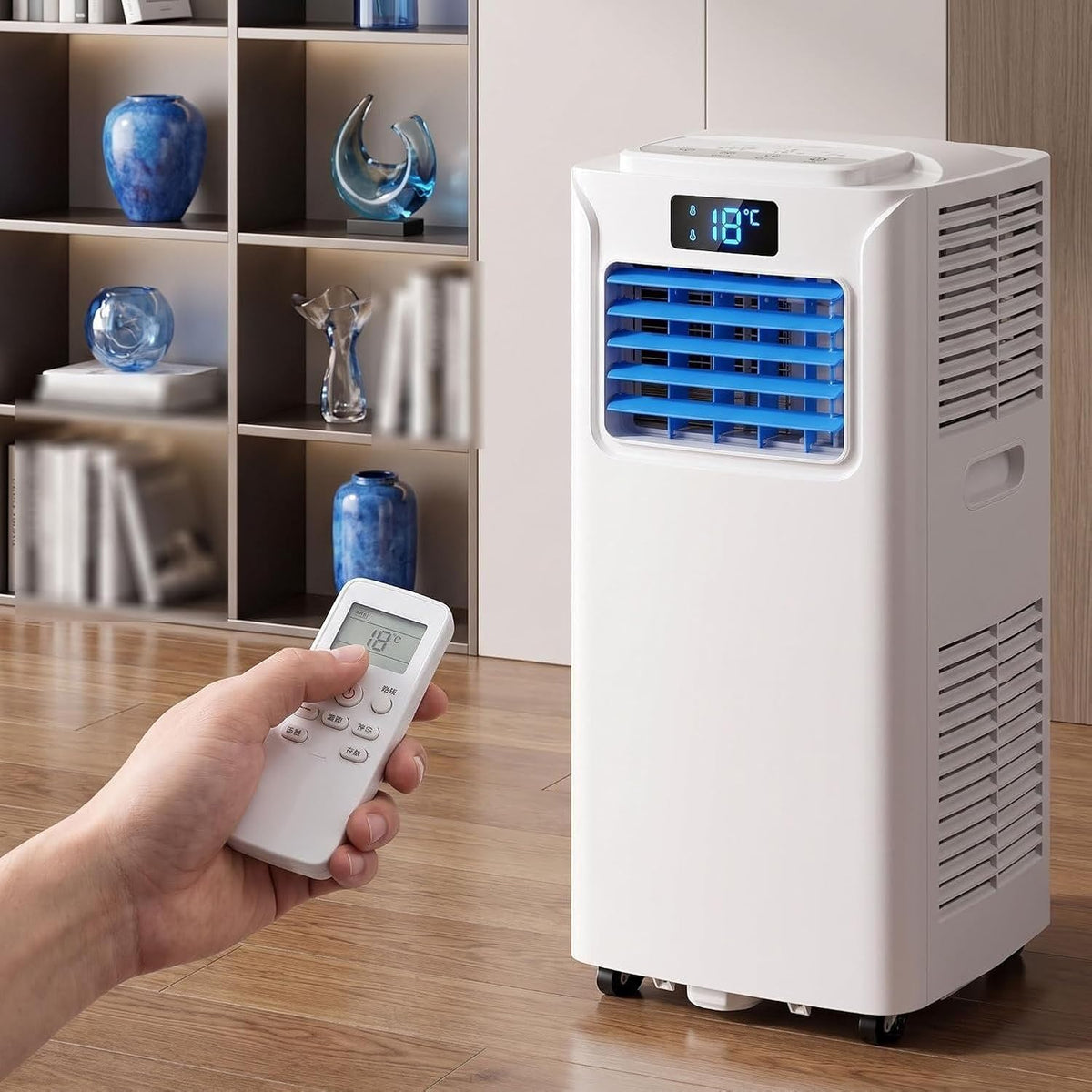 Condizionatore portatile, KGAIXN, 14000 BTU, 32°C, Bianco, illuminazione LED, telecomando, timer