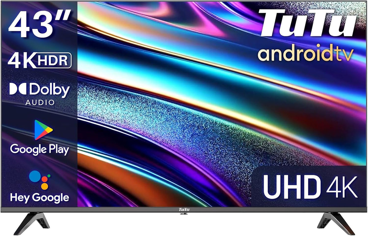 TuTu, Smart TV, TUS43UQ1A, 43 pollici, 200 x 200 mm, 2.4 G, Nero, USB, Bluetooth, Wi-Fi
