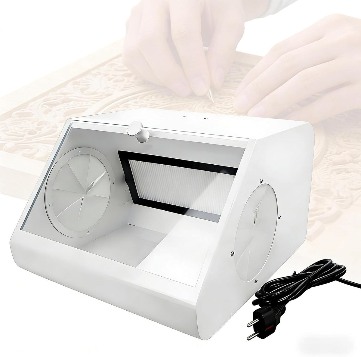 POADGBCN, Tavolo, 240 V, Nero/Argento, vano contenitore, illuminazione LED