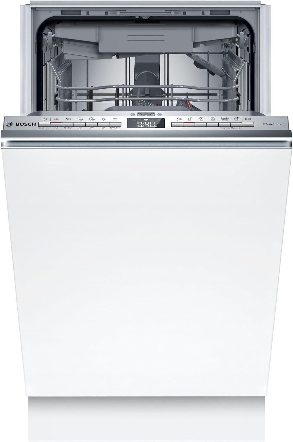 Bosch, Lavastoviglie, SPV4EMX17E, 45 cm, 50 °C, 43 dB, Bianco, illuminazione LED, 4 funzioni