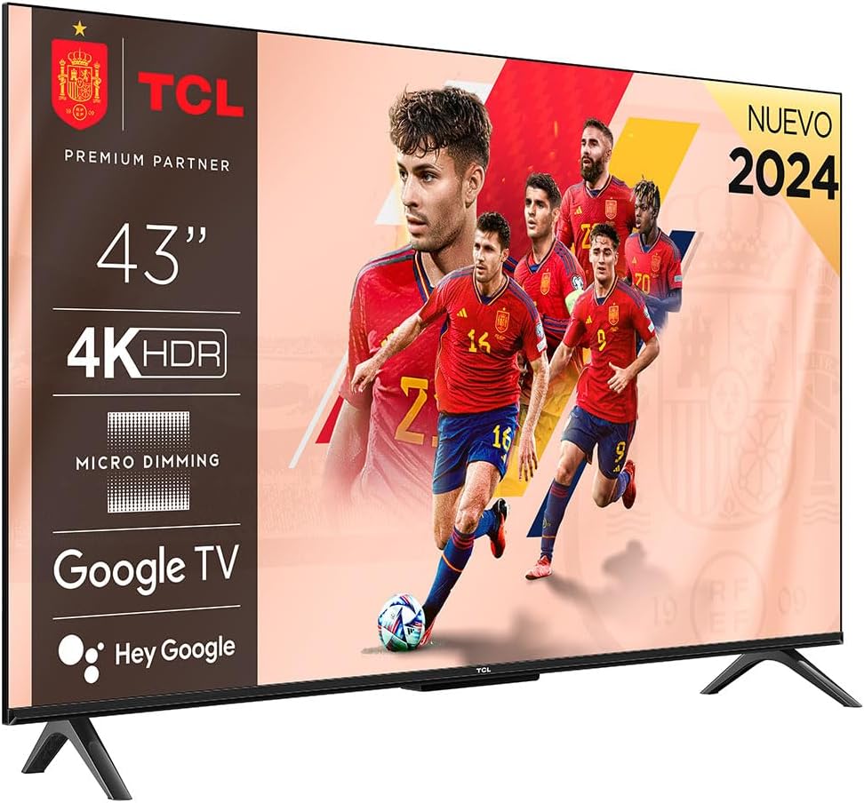 TCL, Smart TV, 43P61B, 200 x 200 mm, 109,2 cm, 90 W, Nero, illuminazione LED, Bluetooth, Wi-Fi