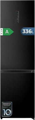 Frigorifero combinato, Cecotec, 336 L, 201 cm, 59,5 x 57,9 x 201,72 cm, Bianco, acciaio inox, No Frost, motore inverter