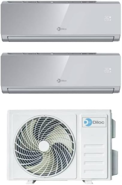 Condizionatore, R32, Naicon, 9000 Btu, Argento/Grigio, Wi-Fi, motore inverter, pompa di calore