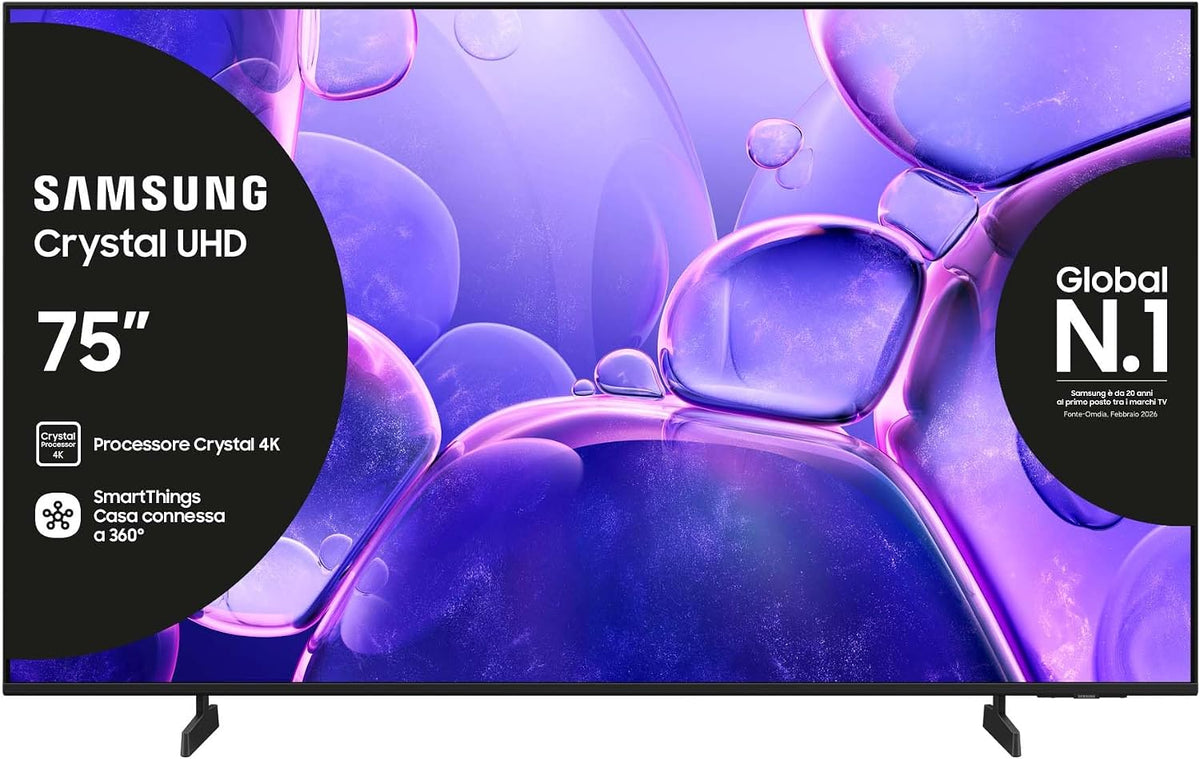 Samsung, Smart TV, UE75U8090FUXZT, 166,81 x 100,59 x 28 cm, 75 pollici, Nero, telecomando