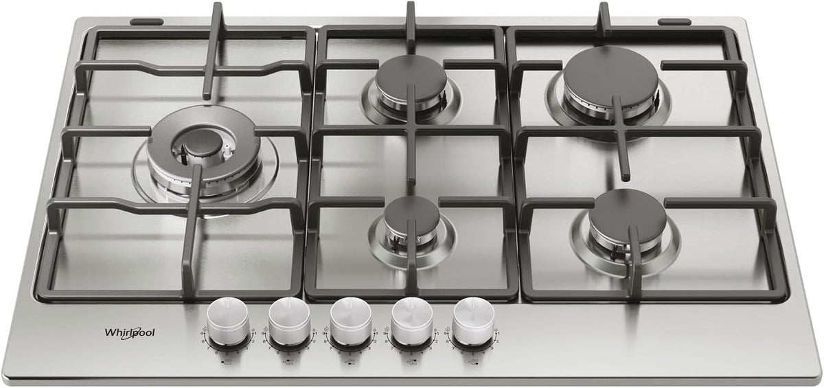 Piano cottura, Whirlpool, 75 cm, 3,5 kW, 60 cm, Argento, acciaio inox