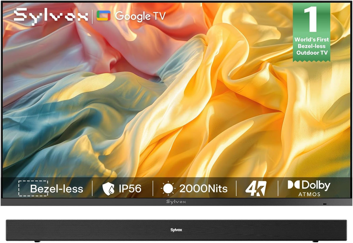 SYLVOX, Smart TV, 55 pollici, 12 W, 30°C, Nero, Bluetooth, Wi-Fi