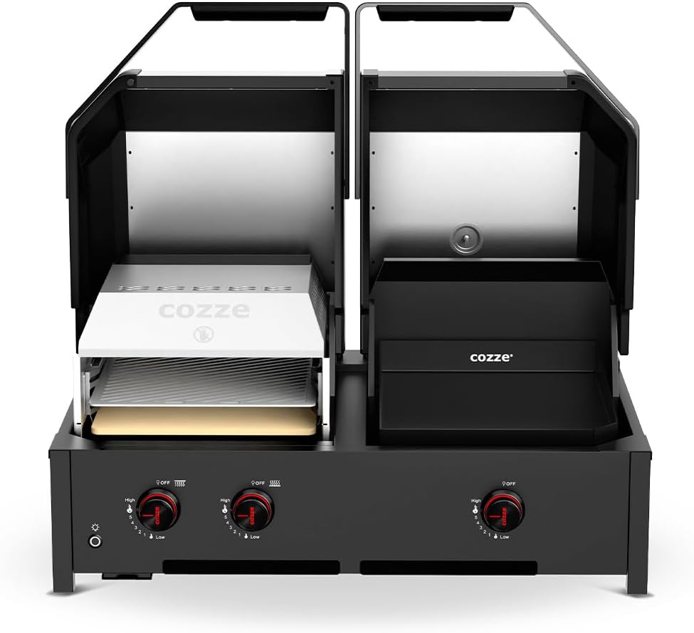cozze, Forno per pizza, 13 kW, Nero/Argento, acciaio inox, funzione grill