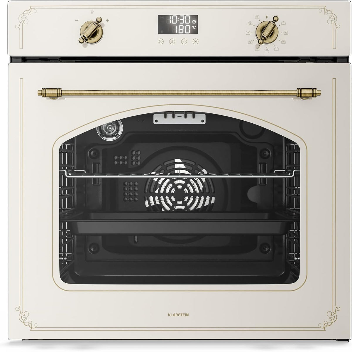 KLARSTEIN, Forno da incasso, 60 cm, 76 L, 56,7 × 59,5 × 59,5 cm, Nero/Argento, timer, 11 Funzioni