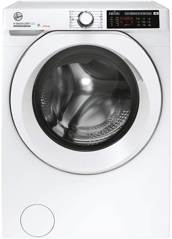 Hoover, Lavasciuga, 696AMC/1-S, 9/6 Kg, 1600 Giri/min, 51 dB, Bianco, acciaio inox, Bluetooth, Wi-Fi, motore inverter