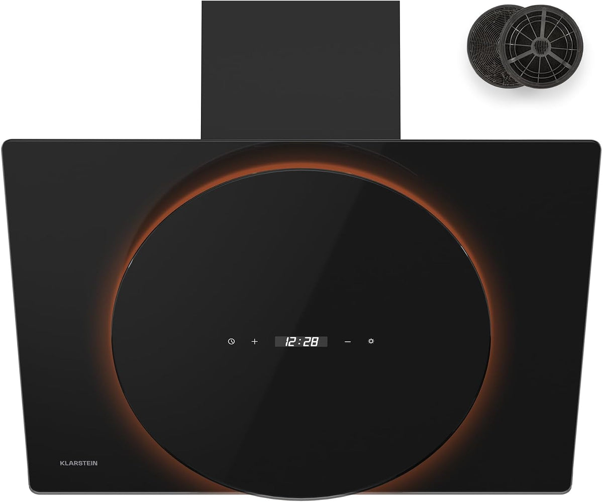 KLARSTEIN, Cappa aspirante, 3000K-6500K, 600 m³/h, 170 W, 61 dB, Nero/Argento, alluminio, illuminazione LED