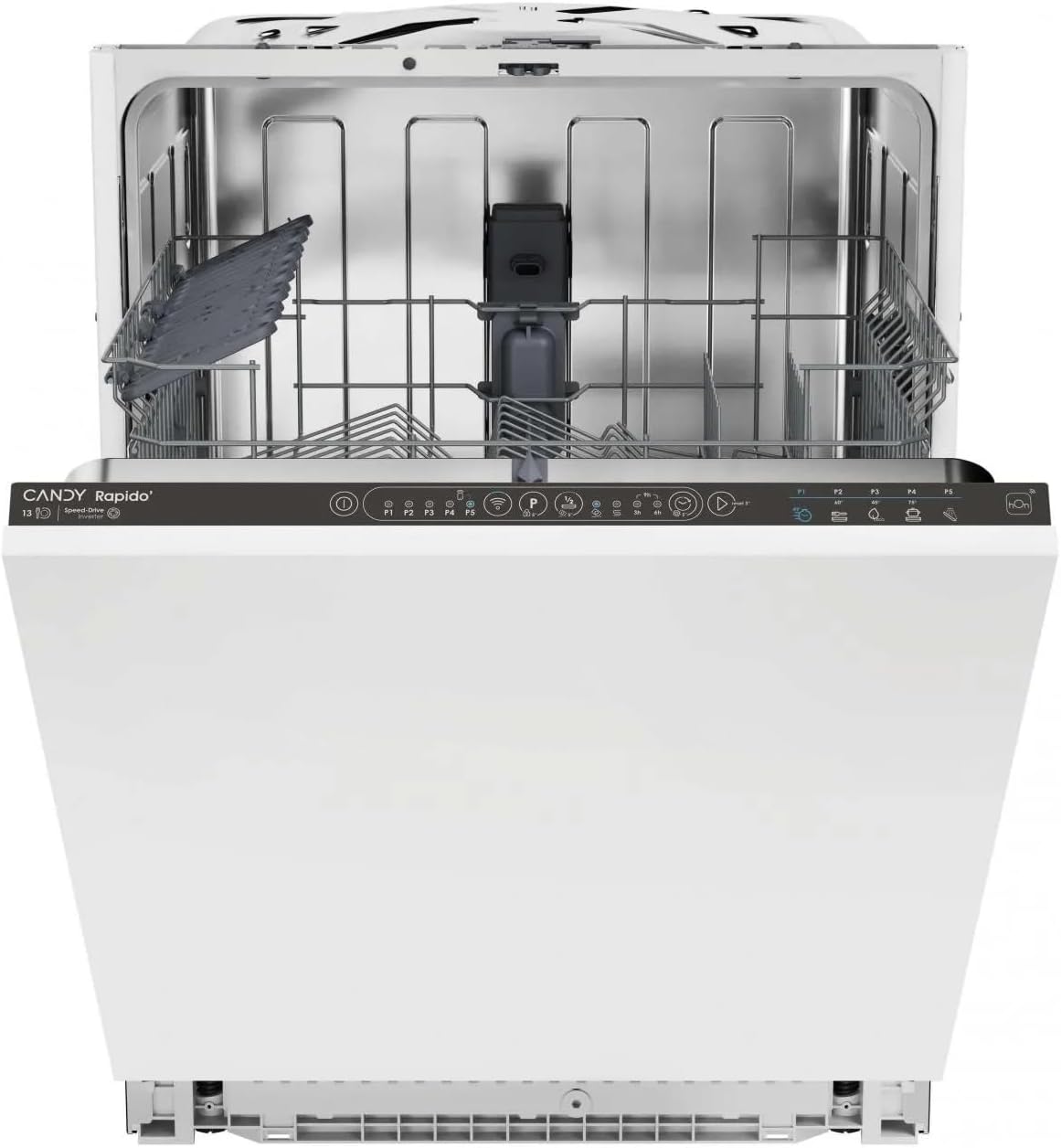 CANDY, Lavastoviglie, CIU3C7L0B, 60 cm, 47 dB, 10,9 L, Argento, illuminazione LED, Wi-Fi, motore inverter
