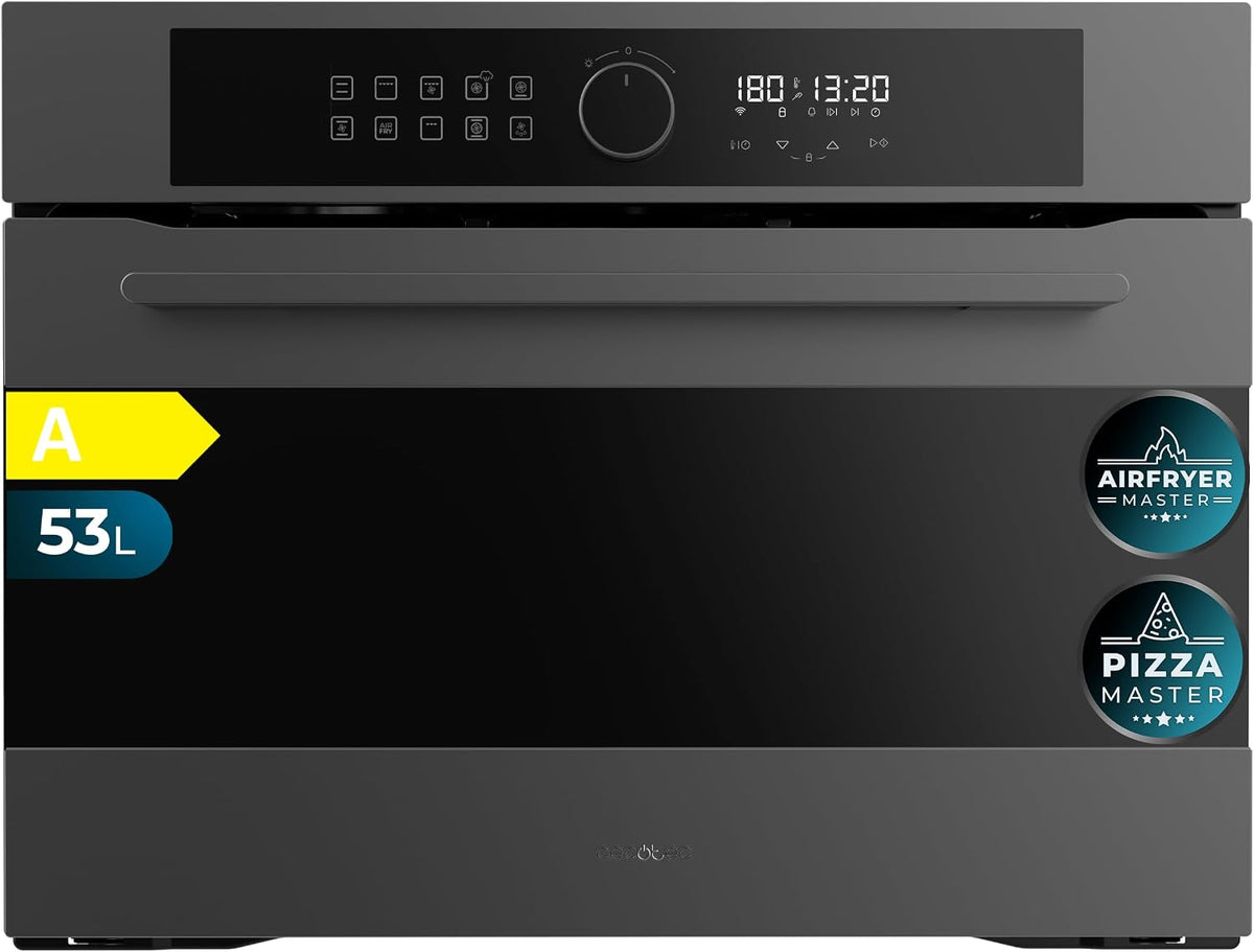 Cecotec, Forno da incasso, AF314500, 53 L, 2900 W, 35 cm, Nero/Argento, funzione grill, Airfryer, 11 funzioni
