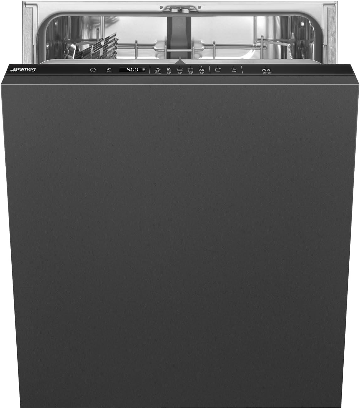 Smeg, Lavastoviglie, STL262D, 60 CM, 1,4 m, 20 cm, Argento, acciaio inox, altezza regolabile, struttura pieghevole, illuminazione LED