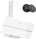 IsEasy, Cappa aspirante, 90 cm, 571 m³/h, 61 dB, Bianco, alluminio, illuminazione LED